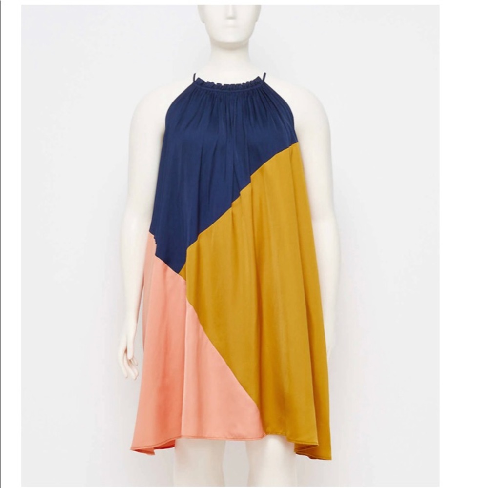 LOFT Plus Colorblock Halter Swing Dress